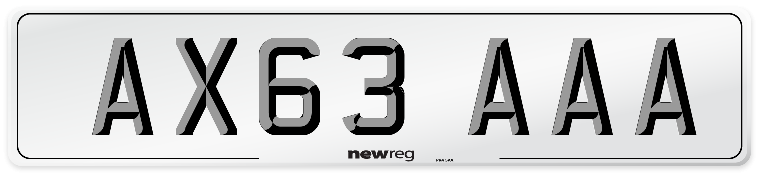 AX63 AAA Number Plate from New Reg